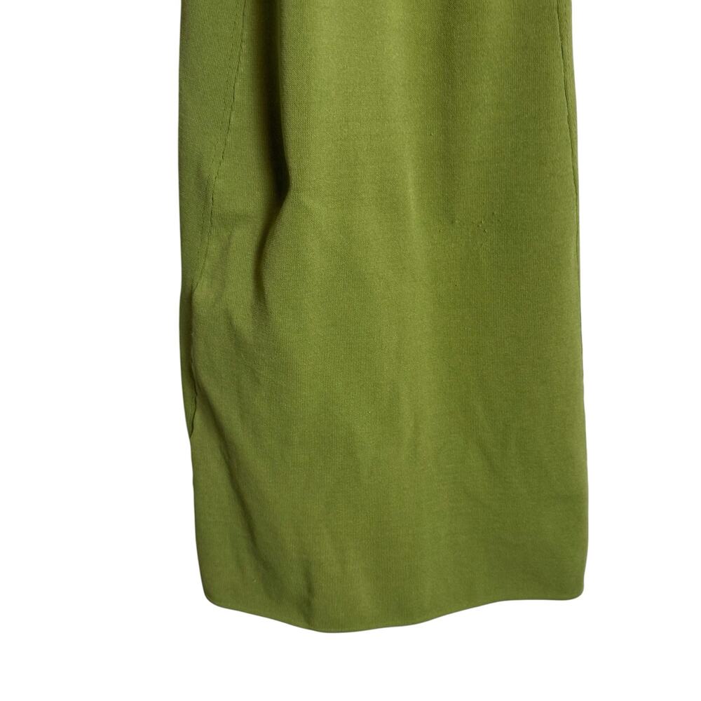 Aje Amelie Spring Green Cut Out Long Sleeve Knit Mock Neck Midi Dress Sz Medium - Picture 10 of 13
